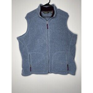 Eddie Bauer Womens Size: XXL Fleece Vest Blue Maroon Full Zip